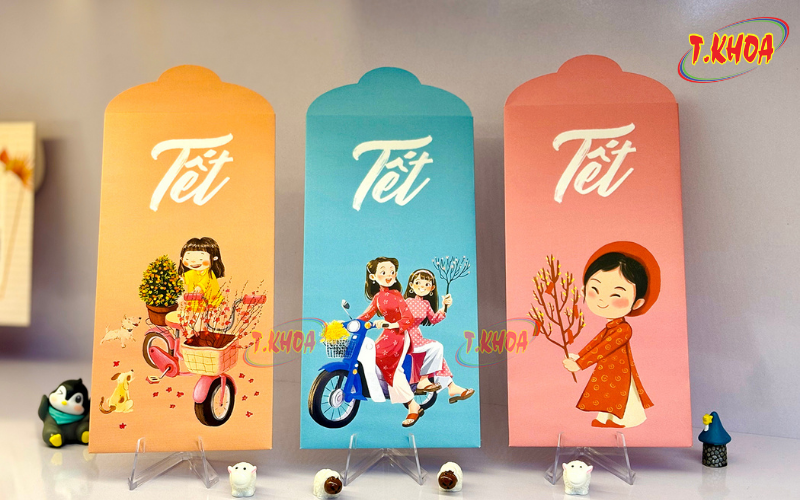 Thiết kế bao lì xì với hình ảnh vui vui nhộn