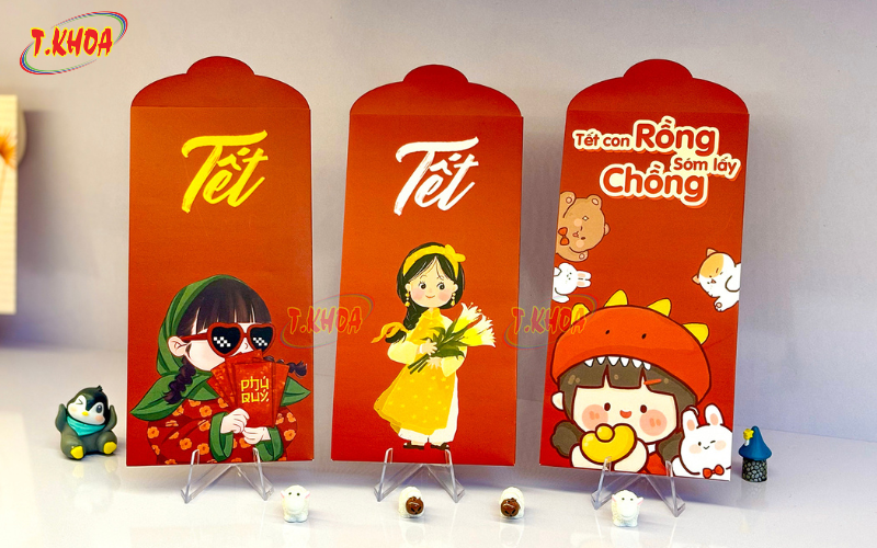 Ý tưởng thiết kế bao lì xì có hoạ tiết thú vị
