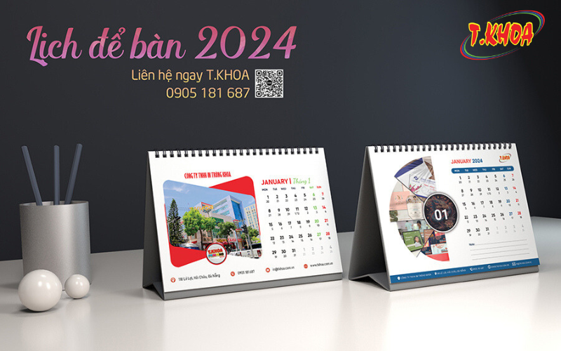 Một số ý tưởng thiết kế lịch để bàn 2024 hot