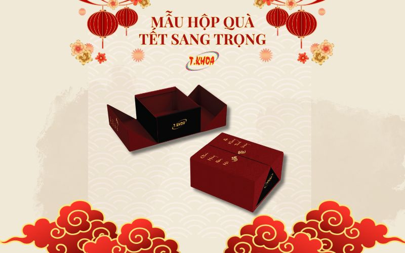 Mẫu hộp quà tết sang trọng đơn giản