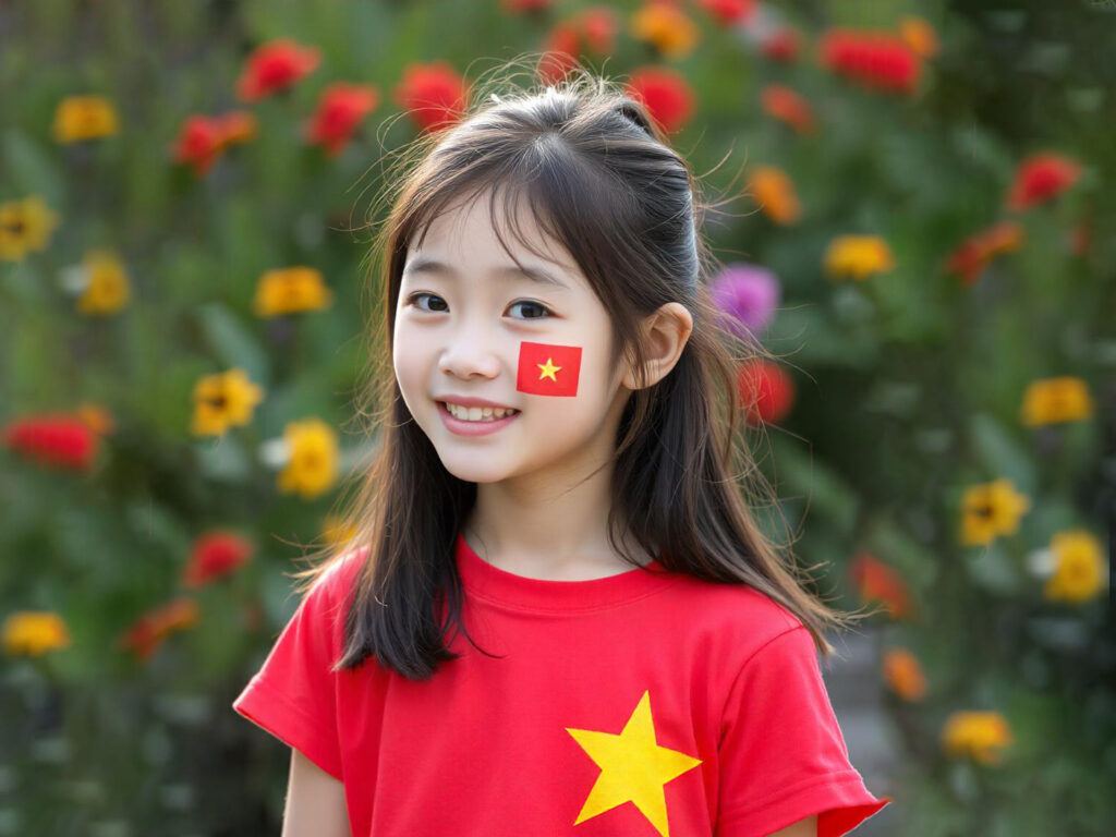 In nhãn decal cờ đỏ sao vàng, nhãn quốc kì, sticker cờ việt nam dán lên má