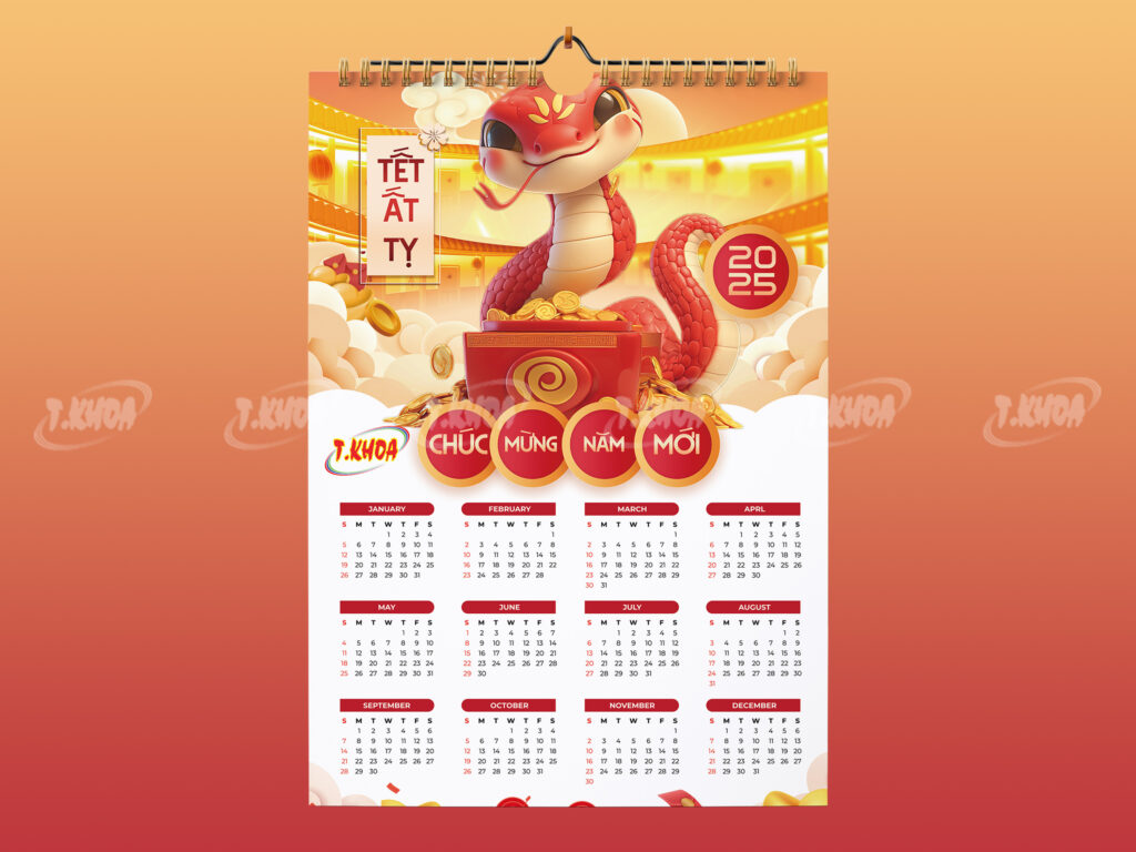 lịch treo tường theo yêu cầu