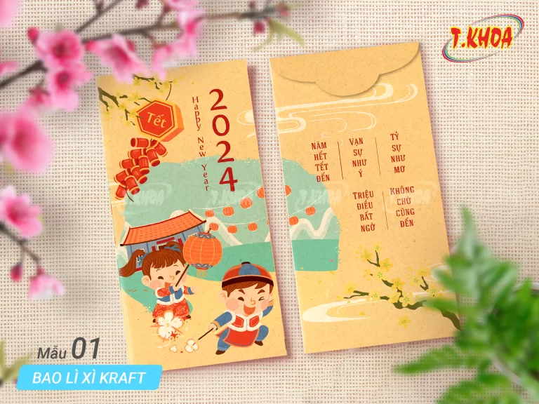 Bao lì xì kraft Ất Tỵ 2025