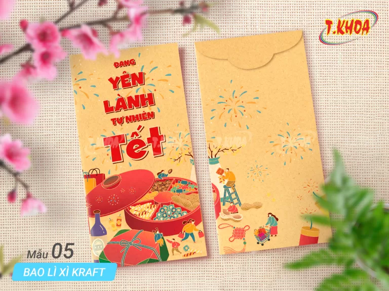 Bao lì xì kraft Ất Tỵ 2025