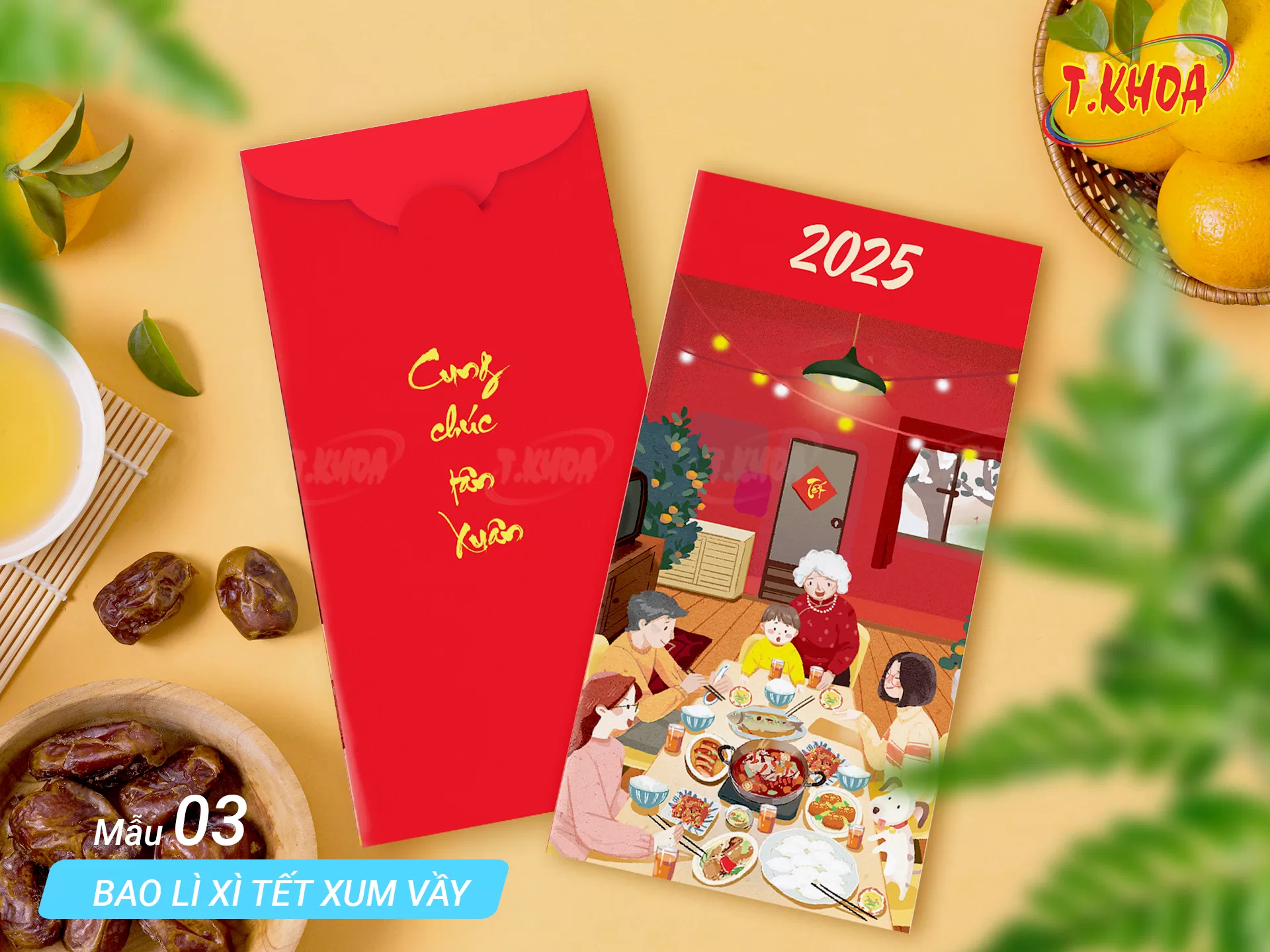 Bao lì xì Tết xum vầy 2025 Bao lì xì Tết xum vầy 2025