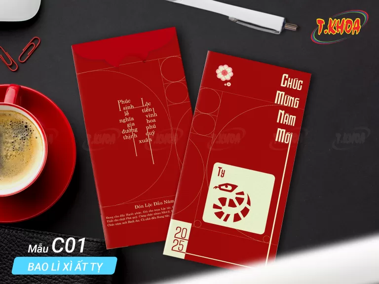 Bao lì xì phong cách tối giản