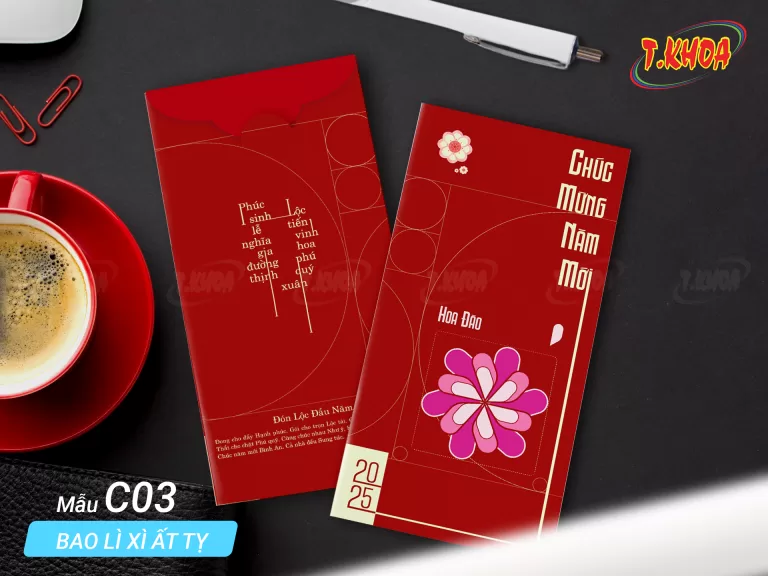 Bao lì xì phong cách tối giản