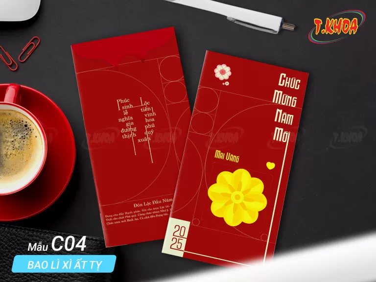 Bao lì xì phong cách tối giản