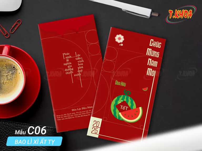 Bao lì xì phong cách tối giản