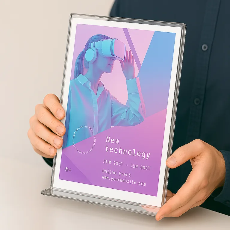 Standee mica để bàn 4 2